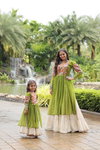 KA 5036 Kora Cotton Navaratri Special Mom Daughter Lehenga Choli Wholesale Shop In Surat